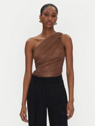 PINKO Top 105048 A2F1 Brązowy Slim Fit. Brązowe topy Pinko, xl, bez wzorów, z syntetyku, bez kołnierzyka, bez ramiączek. Za 839.99 zł.