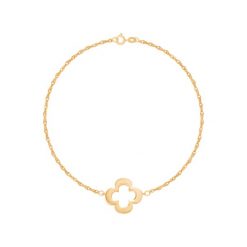 Bransoletka z pozłacaną ażurową koniczyną na łańcuszku. Żółte bransoletki Lilou, pozłacane. Za 129.00 zł.