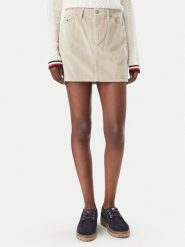Tommy Jeans Spódnica mini DW0DW23388 Beżowy Regular Fit. Brązowe spódnice Tommy Jeans, l, bez wzorów, z bawełny, mini. Za 409.99 zł.
