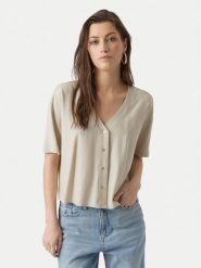 Vero Moda Bluzka Jesmilo 10279696 Beżowy jasny Regular Fit. Brązowe bluzki Vero Moda, xs, bez wzorów, z wiskozy, bez kołnierzyka, bez ramiączek. Za 139.99 zł.