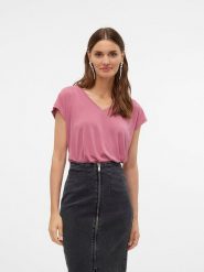 Vero Moda Koszulka w kolorze jasnoróżowym rozmiar: S. Różowe bluzki Vero Moda, s, bez wzorów, bez kołnierzyka, bez ramiączek. Za 48.16 zł.