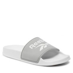 Klapki Reebok. Szare klapki Reebok, bez wzorów, bez obcasa. Za 99.99 zł.