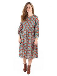 Isla Bonita by SIGRIS Sukienka w kolorze turkusowo-czerwonym rozmiar: XL. Czerwone sukienki Isla Bonita by SIGRIS, xl, bez wzorów, z bawełny, bez kołnierzyka, bez ramiączek, midi. Za 175.67 zł.