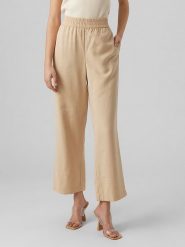 Vero Moda Spodnie "Carmen" w kolorze beżowym rozmiar: XL/L30. Brązowe spodnie materiałowe Vero Moda, l, bez wzorów, z materiału. Za 43.99 zł.