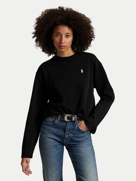 Polo Ralph Lauren Bluzka 211967105002 Czarny Straight Fit. Czarne bluzki Polo Ralph Lauren, m, bez wzorów, z bawełny, bez kołnierzyka, bez ramiączek. Za 449.99 zł.