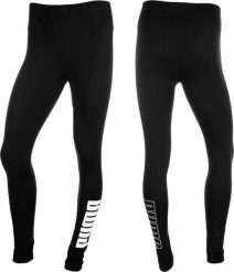 Legginsy damskie Puma Power Logo. Czarne legginsy Puma, l, bez wzorów, z bawełny, z podwyższonym stanem, długie. Za 106.99 zł.