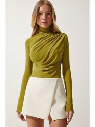 Happiness Istanbul Koszulka w kolorze zielonym rozmiar: 40. Zielone bluzki Happiness Istanbul, bez wzorów, bez kołnierzyka, bez ramiączek. Za 56.99 zł.