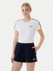 EA7 Emporio Armani T-Shirt 7W001220 AF12503 U0002 Biały Regular Fit. Białe t-shirty EA7 Emporio Armani, m, bez wzorów, z bawełny, bez kołnierzyka, bez ramiączek. Za 349.99 zł.