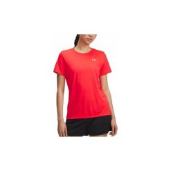 Koszulka T-Shirt Damski Under Armour Treningowy Szybkoschnący Lekki. Czerwone bluzki Under Armour, bez wzorów, sportowe, bez kołnierzyka, bez ramiączek. Za 119.99 zł.
