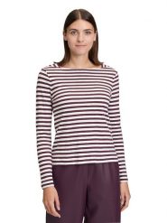BETTY & CO Koszulka w kolorze biało-bordowym rozmiar: L. Białe bluzki Betty & Co, l, bez wzorów, bez kołnierzyka, bez ramiączek. Za 86.95 zł.
