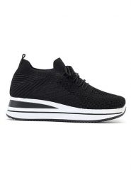 Sixth Sens Sneakersy w kolorze czarnym na koturnie rozmiar: 38. Czarne trampki Sixth Sens, bez wzorów, z materiału, bez zapięcia. Za 114.45 zł.