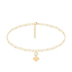 Bransoletka na kostkę na łańcuszku Kulki z okrągłą koniczyną, pozłacana. Żółte bransoletki Lilou, pozłacane. Za 218.00 zł.