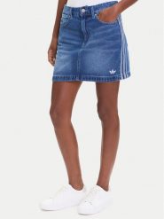 Adidas Spódnica jeansowa adicolor 3-Stripes JW2649 Niebieski Regular Fit. Niebieskie spódnice Adidas, bez wzorów, z bawełny. Za 259.99 zł.
