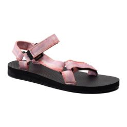 Sandały trekkingowe damskie Teva Original Universal Tie-Dye. Czerwone sandały Teva, bez wzorów, sportowe, bez obcasa, bez zapięcia. Za 179.99 zł.