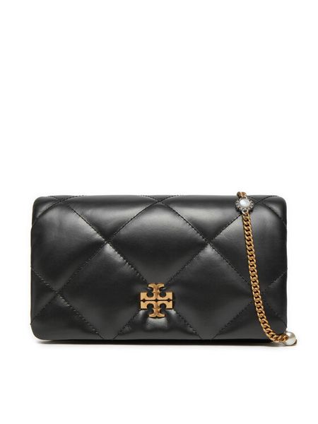 Tory Burch Torebka Kiara Charm Diamiond Quilt 162139 Czarny. Czarne torebki klasyczne Tory Burch, bez wzorów, ze skóry, bez dodatków. Za 2,239.00 zł.