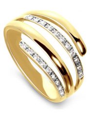 DIA DIAMONDS Pozłacany pierścionek z diamentami rozmiar: 58. Żółte pierścionki DIA DIAMONDS, z diamentem, pozłacane. Za 377.74 zł.