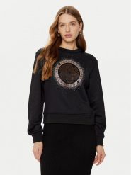 Guess Bluza W5RQ05 K7EX1 Czarny Regular Fit. Czarne bluzy Guess, xxl, z aplikacjami, z syntetyku, bez kaptura. Za 199.99 zł.