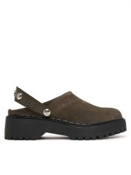 Guess Klapki FLTWN2 SUE01 Khaki. Brązowe klapki Guess, z aplikacjami, ze skóry, bez obcasa. Za 584.99 zł.