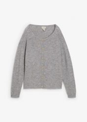Sweter rozpinany z ciepłej mieszanki alpaki. Czerwone kardigany bonprix, bez wzorów, z wełny. Za 299.99 zł.