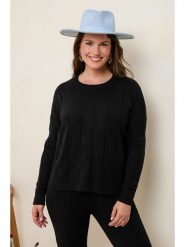 Curvy Lady Sweter w kolorze czarnym rozmiar: 44/46. Czarne swetry Curvy Lady, bez wzorów, bez ramiączek. Za 123.25 zł.