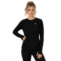 Koszulka treningowa damska Morotai Basic Logo Londgsleeve. Czarne koszulki sportowe MOROTAI, bez wzorów, z bawełny, bez ramiączek, na fitness i siłownię. Za 102.00 zł.