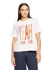 CARTOON Koszulka w kolorze białym rozmiar: 46. Białe bluzki Cartoon, bez wzorów, z bawełny, bez kołnierzyka, bez ramiączek. Za 60.99 zł.