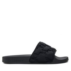 Klapki KARL LAGERFELD. Czarne klapki KARL LAGERFELD, bez wzorów, bez obcasa. Za 279.99 zł.