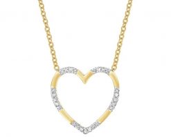 Naszyjnik z żółtego złota z diamentami - serce - 0,04 ct - próba 585. Żółte naszyjniki Apart, z diamentem, złote. Za 2,290.00 zł.