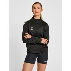 Damska bluza rozpinana 1/4 Hummel Core XK. Czarne bluzy Hummel, bez wzorów, bez kaptura. Za 218.00 zł.
