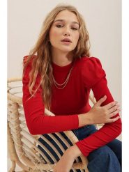 Trend Alacati Sweter w kolorze czerwonym rozmiar: L. Czerwone swetry Trend Alacati, l, bez wzorów, z bawełny, bez ramiączek. Za 57.47 zł.