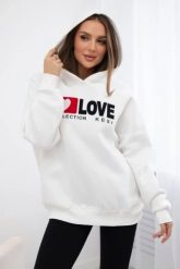 Bluza bawełniana ocieplana z kapturem Love ecru. Bluzy KESI, l, bez wzorów, z bawełny, z kapturem. Za 271.84 zł.