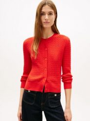 Tommy Hilfiger Kardigan Kobiety Bawełna czerwony, M. Czerwone kardigany TOMMY HILFIGER, m, bez wzorów, z bawełny. Za 429.95 zł.