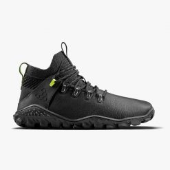 Damskie turystyczne buty barefoot MAGNA FOREST ESC WOMENS OBSIDIAN/LIME. Czarne trekkingi Vivobarefoot, z dzianiny, outdoorowe. Za 629.00 zł.