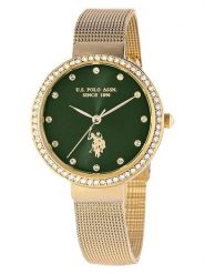 U.S. Polo Assn. Zegarek kwarcowy w kolorze złoto-ciemnozielonym rozmiar: onesize. Zielone, analogowe zegarki U.S. Polo Assn., metalowe. Za 217.99 zł.
