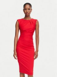Rinascimento Sukienka koktajlowa CFC0131063003 Czerwony Slim Fit. Czerwone sukienki Rinascimento, s, bez wzorów, z syntetyku, wizytowe, bez kołnierzyka, bez ramiączek. Za 469.99 zł.