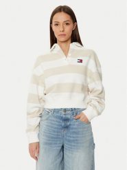 Tommy Jeans Bluza DW0DW19409 Beżowy Relaxed Fit. Brązowe bluzy Tommy Jeans, l, bez wzorów, z bawełny, bez kaptura. Za 269.99 zł.