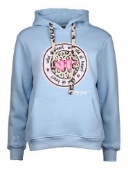 Zwillingsherz Bluza "Kelly" w kolorze błękitnym rozmiar: S/M. Niebieskie bluzy Zwillingsherz, m, bez wzorów, z bawełny, z kapturem. Za 241.56 zł.