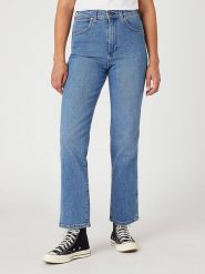 Wrangler Dżinsy - Regular fit - w kolorze niebieskim rozmiar: W27/L32. Niebieskie jeansy Wrangler, l, z aplikacjami, z podwyższonym stanem. Za 118.56 zł.
