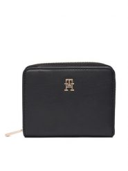 Tommy Hilfiger Mały Portfel Damski Th Icon Med Za Flap AW0AW17742 Czarny. Czarne portfele TOMMY HILFIGER, bez wzorów, ze skóry. Za 259.99 zł.