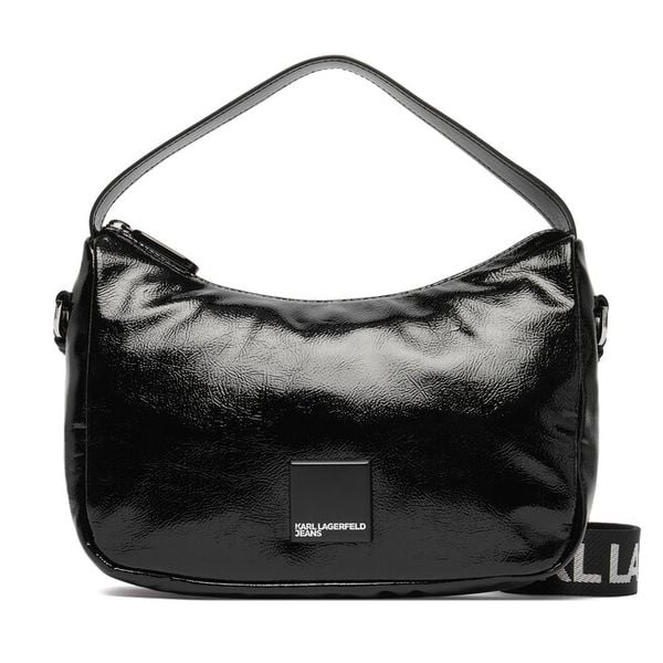 Torebka Karl Lagerfeld Jeans. Czarne torebki klasyczne Karl Lagerfeld Jeans, bez wzorów, z jeansu, bez dodatków. Za 639.99 zł.