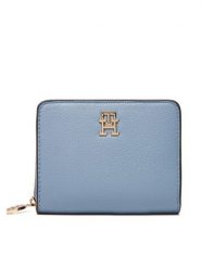 Tommy Hilfiger Mały Portfel Damski Th Distinct Med Za AW0AW17473 Błękitny. Niebieskie portfele TOMMY HILFIGER, bez wzorów, ze skóry. Za 279.99 zł.