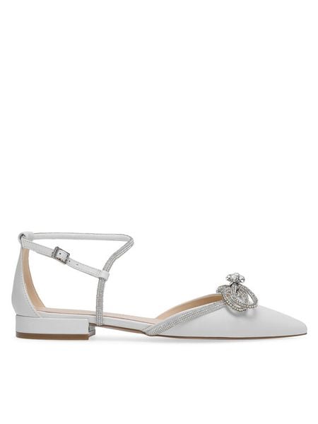 Eva Minge Baleriny COMO-V1381-813-1 Biały. Białe baleriny Eva Minge, bez wzorów, ze skóry, bez obcasa. Za 219.99 zł.