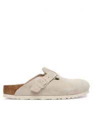 Birkenstock Klapki Boston 1031662 Beżowy. Brązowe klapki Birkenstock, bez wzorów, ze skóry, bez obcasa. Za 639.99 zł.