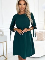 Sukienka Model Alice 195-11 Bottle Green - Numoco. Zielone sukienki Numoco, l, bez wzorów, z elastanu, eleganckie, bez kołnierzyka, bez ramiączek, trapezowe. Za 251.77 zł.