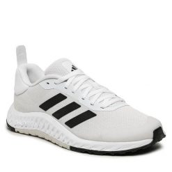 Buty na siłownię adidas. Białe obuwie sportowe Adidas, bez zapięcia, na fitness i siłownię. Za 349.99 zł.