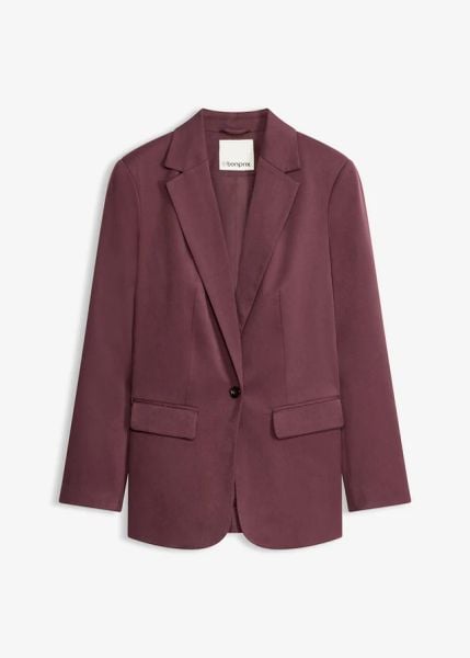 Długi żakiet oversize. Fioletowe marynarki i żakiety bonprix, bez wzorów. Za 179.99 zł.