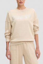 GUESS Beżowa damska bluza Primula, Rozmiar XL. Brązowe bluzy sportowe Guess, s, z aplikacjami, bez kaptura. W wyprzedaży za 299.99 zł.