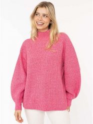 Zwillingsherz Sweter w kolorze różowym rozmiar: XL. Różowe swetry Zwillingsherz, xl, bez wzorów, prążkowane, bez ramiączek. Za 193.24 zł.
