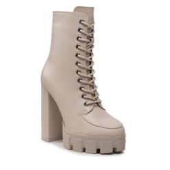 Botki DeeZee. Brązowe botki DeeZee, bez wzorów, bez obcasa, na słupku, bez zapięcia. Za 219.99 zł.