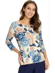 WITT WEIDEN Koszulka w kolorze kremowo-niebieskim rozmiar: 46. Brązowe bluzki WITT WEIDEN, bez wzorów, bez kołnierzyka, bez ramiączek. Za 56.99 zł.